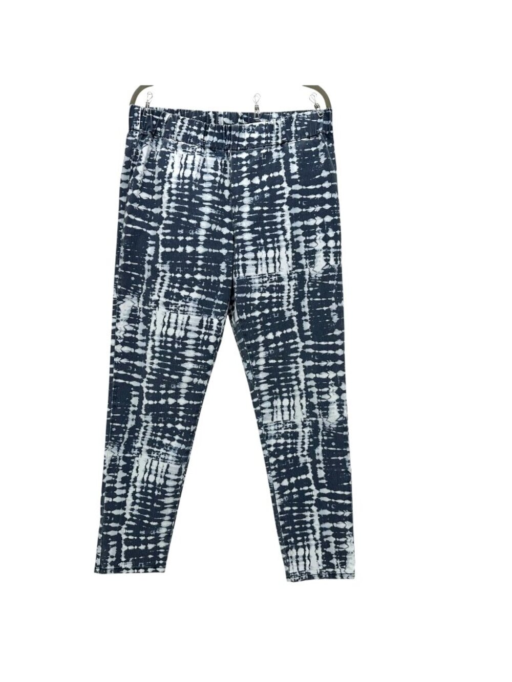 Soft Surroundings Womens Large Jeggings Melrose Indigo Blue White Tie Dye Skinny